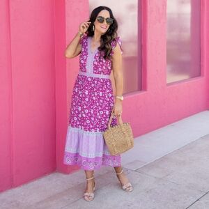 LOFT Floral Midi Dress